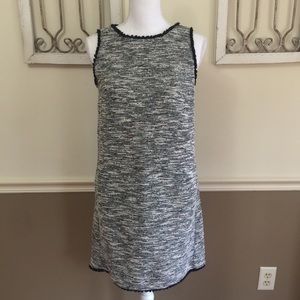 LOFT Tweed Shift Dress SMALL Grey